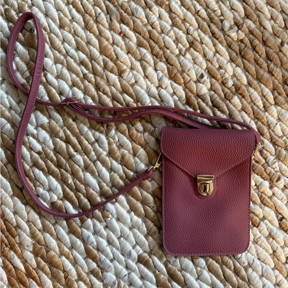 Pink Leather Crossbody Bag